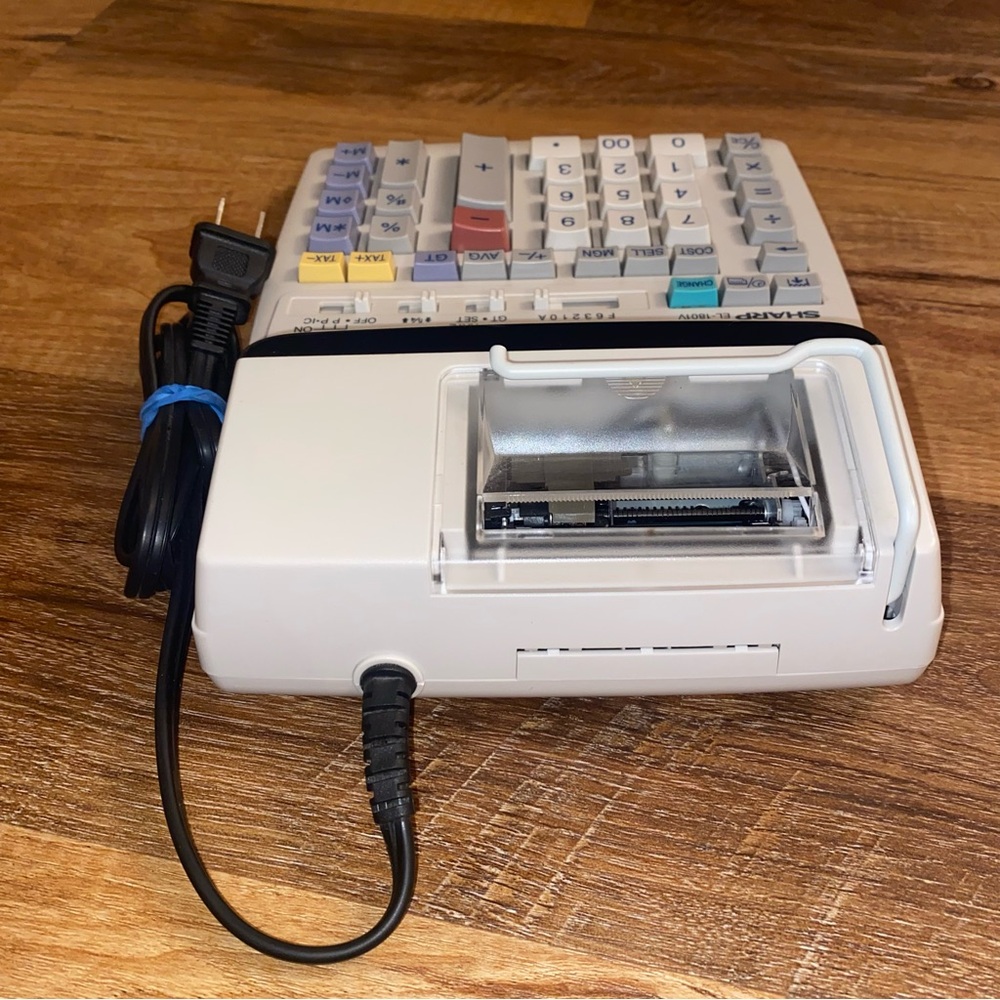 Sharp EL-1801V Ink Printing Calculator Fluorescent Display Power Cord Portable - Picture 4 of 8